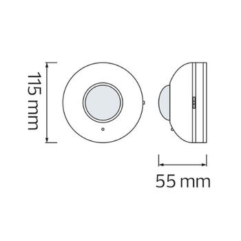 Датчик руху FOCUS 1000W 220-240V IP20 360 градусів. 115х55мм. білий Зображення