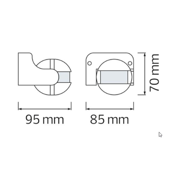 Датчик руху + сутінковий LINEA 1000W 220-240V IP44 180 градусів. 95х85х70мм білий Зображення