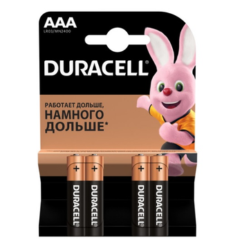 Батарейка лужна DURACELL LR03 (ААА) MN2400, 4шт у блістері, ціна за блістер Зображення