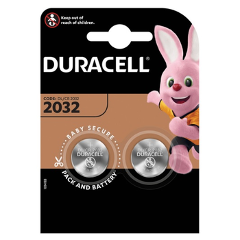 Батарейка літієва DURACELL DL2032, 2шт в блістері, ціна за блістер Зображення