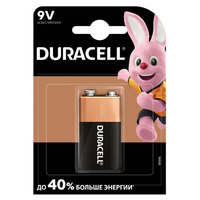 Батарейка лужна DURACELL 9V/MN1604, 1шт у блістері, ціна за блістер Зображення