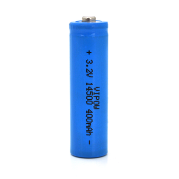 Літій-залізо-фосфатний акумулятор 14500 Lifepo4 Vipow IFR14500 TipTop, 400mAh, 3.2V, Blue Q50/500 Изображение