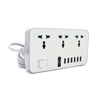 Мережевий фільтр ТВ-Т09, 3 розетки + 6 USB, 2 м, перетин 3х0,75мм, 3000W, White-grey, Box Зображення