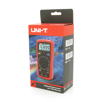 Мультиметр UNI-T UT133A Вимірювання: V (AC/DC), A (AC/DC), Ω, C, Hz, DUTY, °C/°F (NCV). Функції: Data Hold, продзвонювання, автодіапазон. Изображение
