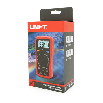 Мультиметр UNI-T UT133B Вимірювання: V (AC/DC), A (DC), Ω, C, NCV. Функції: продзвонювання, тест діодів, перевірка батарей Зображення