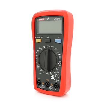 Мультиметр UNI-T UT133B Вимірювання: V (AC/DC), A (DC), Ω, C, NCV. Функції: продзвонювання, тест діодів, перевірка батарей Зображення