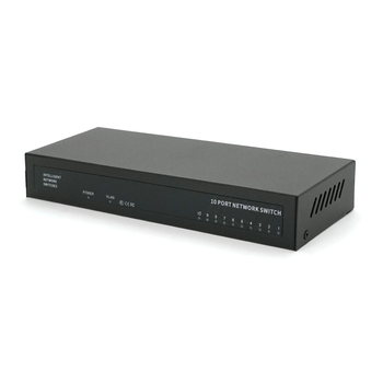 POE комутатор Merlion 8 POE 10/100 + 2 RJ45 10/100 зовнішній блок живлення 52V 1,85A Зображення