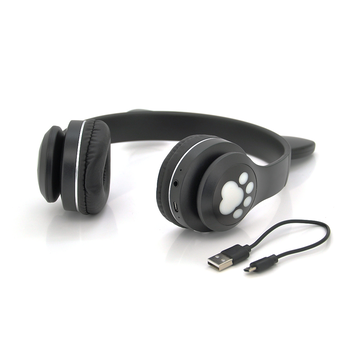 Бездротові Bluetooth навушники Cat Ear VZV-23M Led, Black Зображення