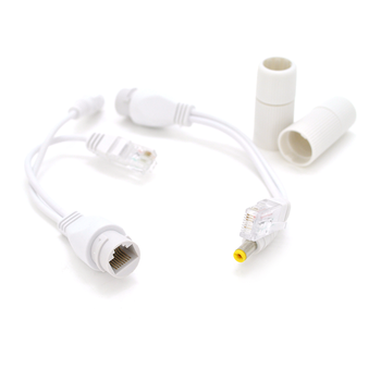 Водонепроникний POE сплиттер пасивний (пара) 802.3at (30Вт) з портами Ethernet 10 / 100Mbps, 12V, white, OEM Q50 Зображення