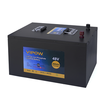 Акумуляторна батарея Vipow LiFePO4 51,2V 200Ah з вбудованою ВМS платою 100A (520*400*300) Зображення