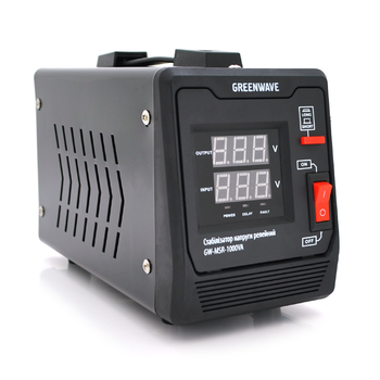 Стабілізатор напруги релейний Green Wave Mauser 1000VA (700Вт), 1xShuko, DC140-260V, AC220±8%, BOX, Q4 Изображение