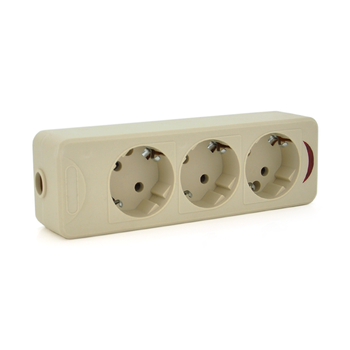 Колодка PiPo PP / SP-4723/3, 16А, 220-240В, із заземленням 3 гнізда, Q20 Зображення