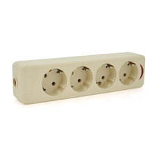 Колодка PiPo PP / SP-4724/4, 16А, 220-240В, із заземленням 4 гнізда, Q20/40 Изображение