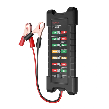 Тестер для акумуляторних батарей BM-410 + крокоділли, 12V, LED Зображення