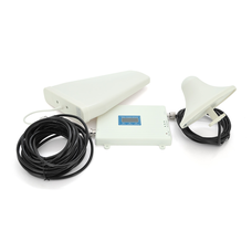 Комплект підсилювач GSM304-3G-4G 900/1800/2100МГц. Підсилювач тридіапазонний, антена прийому 10м кабелю, антена ретрансляції 3 метри. White Изображение