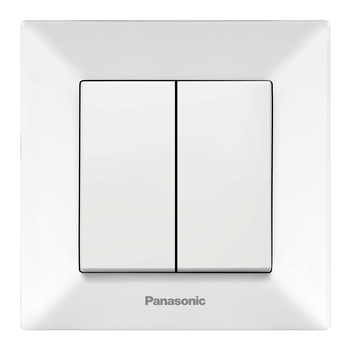 Вимикач Panasonic Arkedia Slim двоклавішний, білий Зображення