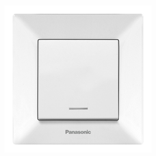 Вимикач Panasonic Arkedia Slim одноклавішний з підсвіткою, білий Изображение