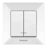 Вимикач Panasonic Arkedia Slim двоклавішний з підсвіткою, білий Зображення