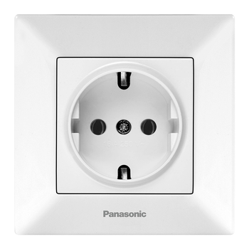 Розетка Panasonic Arkedia Slim із заземленням, біла Зображення
