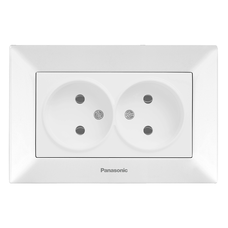 Розетка Panasonic Arkedia Slim подвійна, біла Изображение
