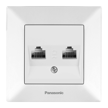 Розетка Panasonic Arkedia Slim комп'ютерна подвійна  RJ45 CAT5e, білий Изображение