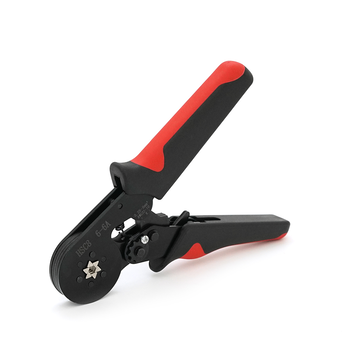 Крімпер HCS8 6-6A для обтиску кабельного накінечника, black- red + набір кабельних наконечників (VE0508,VE7508,VE1008,VE1508,VE2508,VE4009,VE6012, VE10-12) Изображение