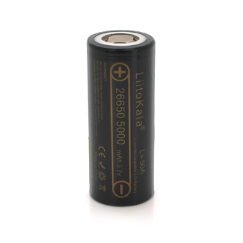 Акумулятор 26650 Li-Ion LiitoKala Lii-50A, 5000mAh (5100-5500mAh), 25A, 3.7V (2.5-4.2V), Black, 2 шт в упаковці, ціна за 1 шт Зображення