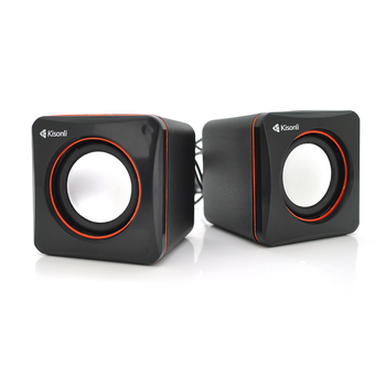 Колонки 2.0  Kisonli V400 для ПК і ноутбука, USB + 3.5mm, 2x1,5W, 20Hz- 20KHz, Black, BOX, Q80 Изображение
