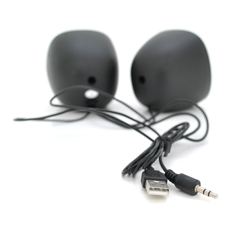 Колонки 2.0 Kisonli V350 для ПК і ноутбука, USB + 3.5mm, 2x1,5W, 20Hz- 20KHz, Black, BOX, Q60 Изображение