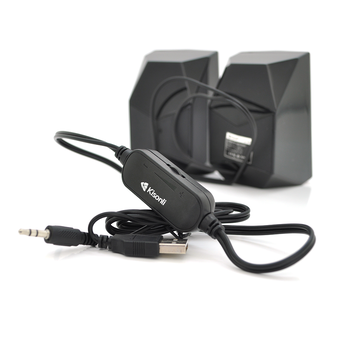 Колонки 2.0 Kisonli S-333 для ПК і ноутбука, USB + 3.5mm, 2x3W, 20Hz- 20KHz, Black, BOX, Q50 Изображение