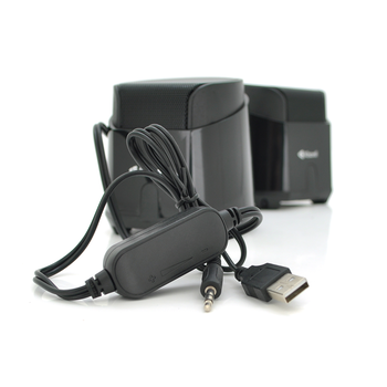 Колонки 2.0 Kisonli K500, для ПК і ноутбука, USB + 3.5mm, 2x3.5W, 20Hz- 20KHz, Black, BOX, Q50 Зображення