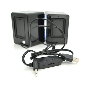 Колонки 2.0 Kisonli K500, для ПК і ноутбука, USB + 3.5mm, 2x3W, 20Hz- 20KHz, Black, BOX, Q50 Зображення