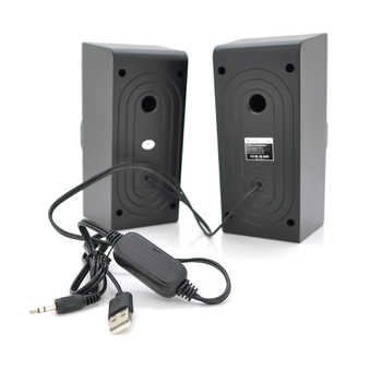 Колонки 2.0 Kisonli U-9003, для ПК і ноутбука, USB + 3.5mm, 2x3W, 20Hz- 20KHz, Black, BOX, Q40 Зображення