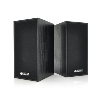 Колонки 2.0 Kisonli T-004  для ПК і ноутбука, USB + 3.5mm, 2x3W, 20Hz- 20KHz, Black, BOX, Q40 Зображення