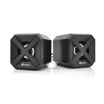 Колонки 2.0 Kisonli L-5050 для ПК і ноутбука, USB + 3.5mm, 2x3W, 20Hz- 20KHz, з підсвічуванням, Black, BOX, Q50 Зображення