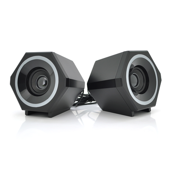 Колонки 2.0 Kisonli L-6060 для ПК і ноутбука, USB + 3.5mm, 2x3W, 20Hz- 20KHz, з підсвічуванням RGB, Black, BOX, Q24 Зображення