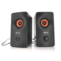 Колонки 2.0 Kisonli AС-9002BT, для ПК і ноутбука, живлення 220V + jack 3.5mm, 2x3W, 20Hz- 20KHz, з вбудованим підсилювачем, bluetooth, Black, BOX, Q30 Зображення