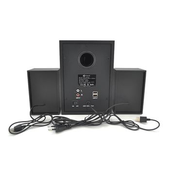Колонки 2.1 Kisonli TM-9000A, для ПК та ноутбука, живлення 220V + jack 3.5mm, 5W+2x3W, 20Hz-20KHz, з сабвуфером, bluetooth, Black, BOX, Зображення
