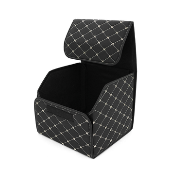 Складаний шкіряний автомобільний органайзер 330*320*300, Black-Gold Изображение