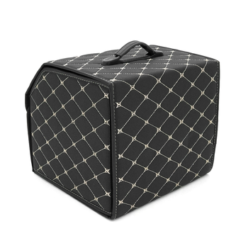 Складаний шкіряний автомобільний органайзер 330*320*300, Black-Gold Изображение