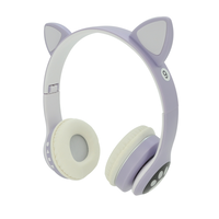 Бездротові навушники Bluetooth Cat Ear VZV-23M Led, Purple Изображение