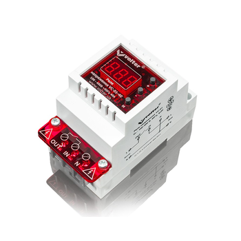 Захисне реле з контролем струму та напруги Volt-control VC-01-40Т на DIN-рейку, 32А, 7000Вт, 85-400В, тримодульне (червоний індикатор) Зображення