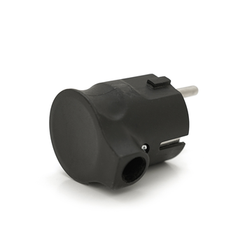 Вилка із заземленням кутова, 16A 250V, A105, Black, Q40 Изображение