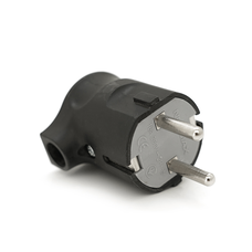 Вилка із заземленням кутова, 16A 250V, A105, Black, Q40 Изображение