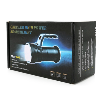 Ліхтар пошуковий GLH-3405, 1LED T6, 10W, 3 режими, 2*18650, Silver, IP40, СЗУ, перехідник, 150х65х95мм, BOX Зображення