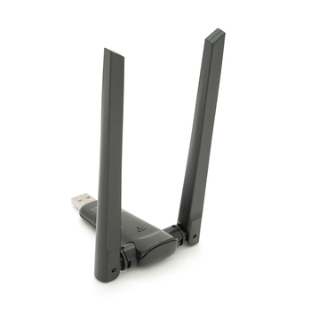 Бездротовий мережний адаптер Wi-Fi-USB Merlion LV-UAC21, RTL8811CU, з 2-ма антенами 10см, 802.11 a/b/g/n, 600MB, 2.4 GHz, Blister Q50 Зображення