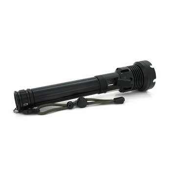 Ліхтар ручний Voltronic XHP90.2, 1LED XHP110, 72W, бічний світлодіод, 7 режими, ZOOM, 2х18650/без Акб, Black, IP40, кабель USB-micro, 260х60х35мм, BOX Зображення