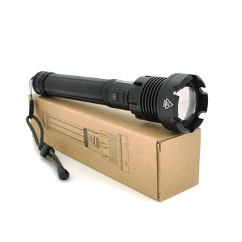 Ліхтар ручний Voltronic XHP90.2, 1LED XHP110, 72W, бічний світлодіод, 7 режими, ZOOM, 2х18650/без Акб, Black, IP40, кабель USB-micro, 260х60х35мм, BOX Зображення