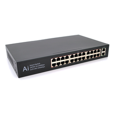 POE комутатор Merlion 24 POE 10/100 + 2 RJ45 10/100/1000+ вбудований блок живлення 52V 5.8A Зображення