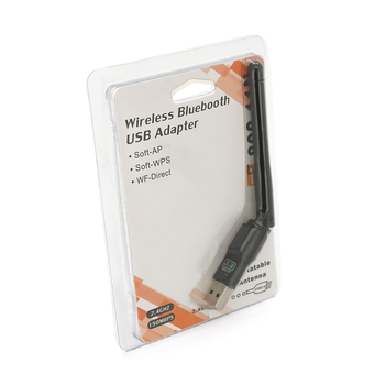Бездротовий мережевий адаптер з антеною 10см Wi-Fi-USB LV / CL-UW07D - 8723DU, 802.11bgn, 150MB, 2.4 GHz, WIN7 / XP / Vista / 2K / MAC / LINUX, Blister Изображение